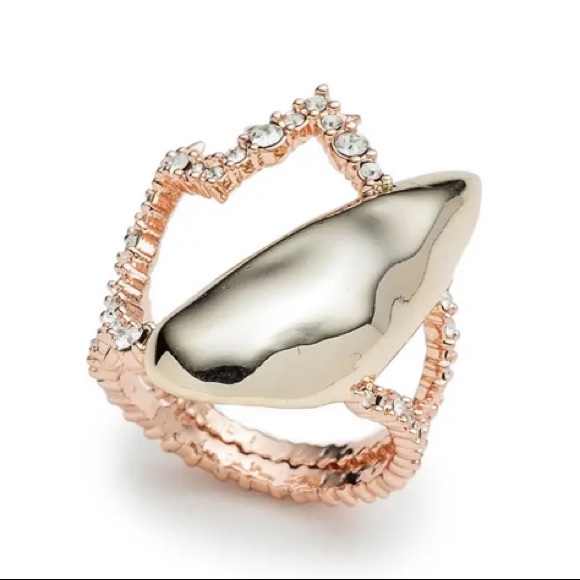 ALEXIS BITTAR• NEW Rose & Yellow Gold Crystal Abstract Thorny Crystal Tulip Ring - Picture 1 of 15